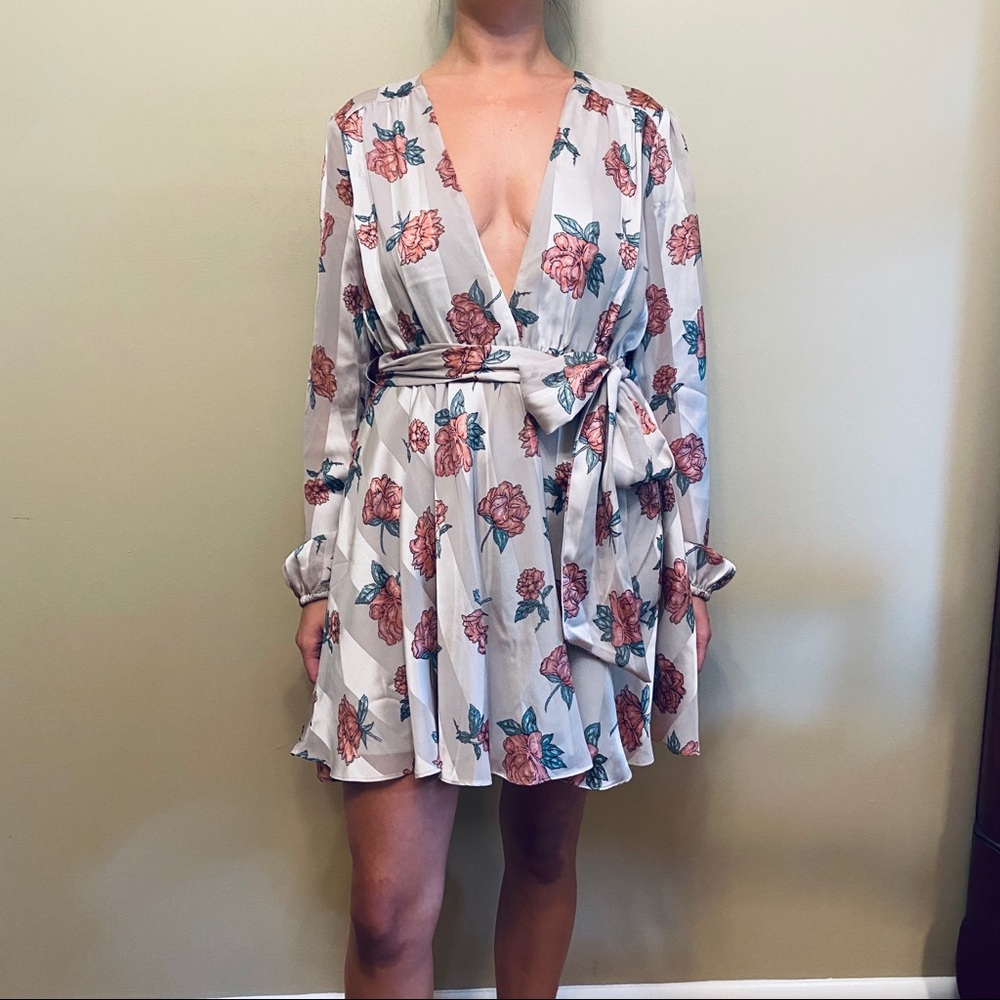Lovers & Friends Tie Belt Print Dress